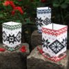 CARDLE Candle Holder Greeting Card - Red Knitting - Image 3