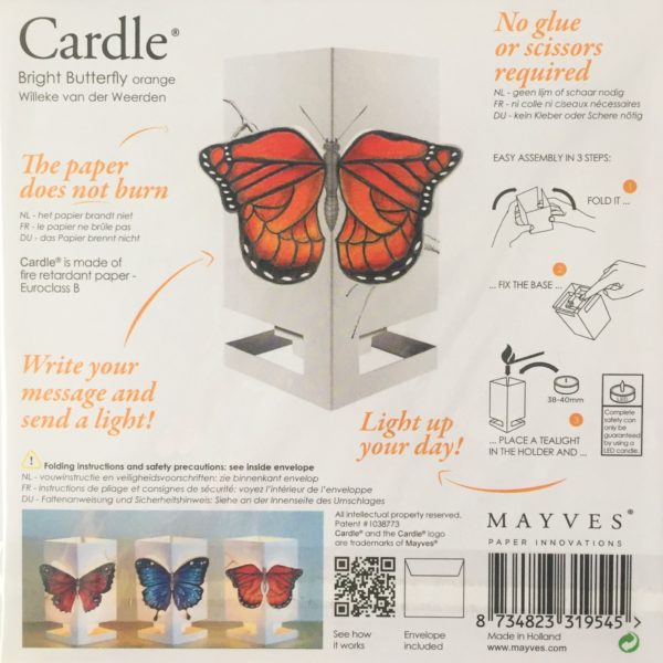 CARDLE Candle Holder Greeting Card Butterfly Red - Image 8