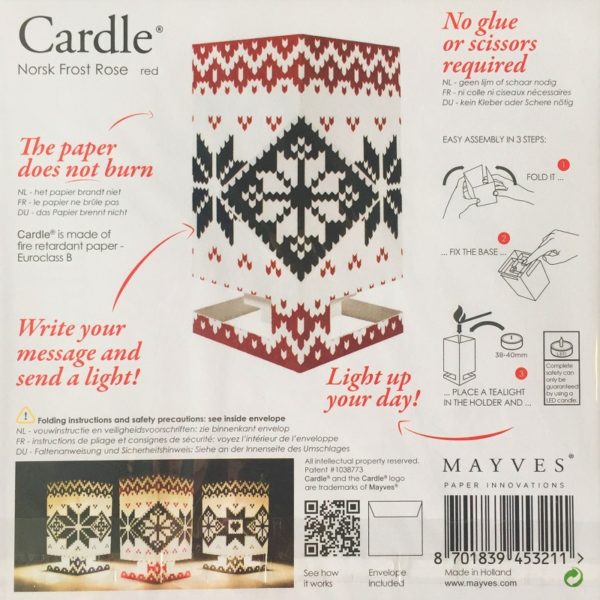 CARDLE Candle Holder Greeting Card - Red Knitting - Image 2