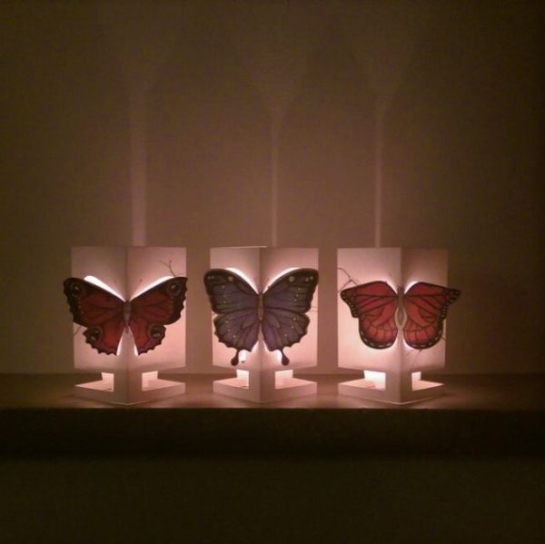 CARDLE Candle Holder Greeting Card Butterfly Red - Image 4