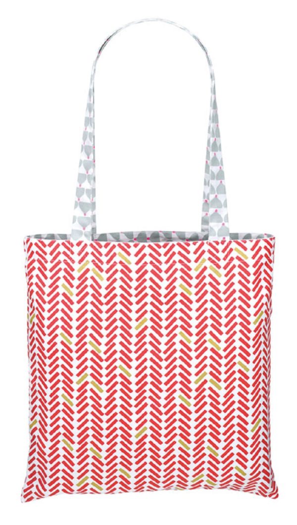 Reversible tote bag ''Chic Gris Kokette/Chevron Rouge" - Image 2
