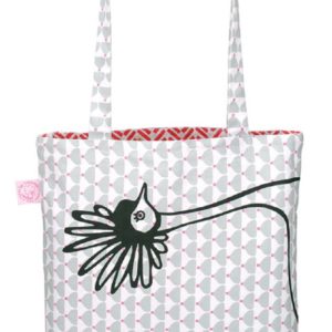 Reversible tote bag ''Chic Gris Kokette/Chevron Rouge"