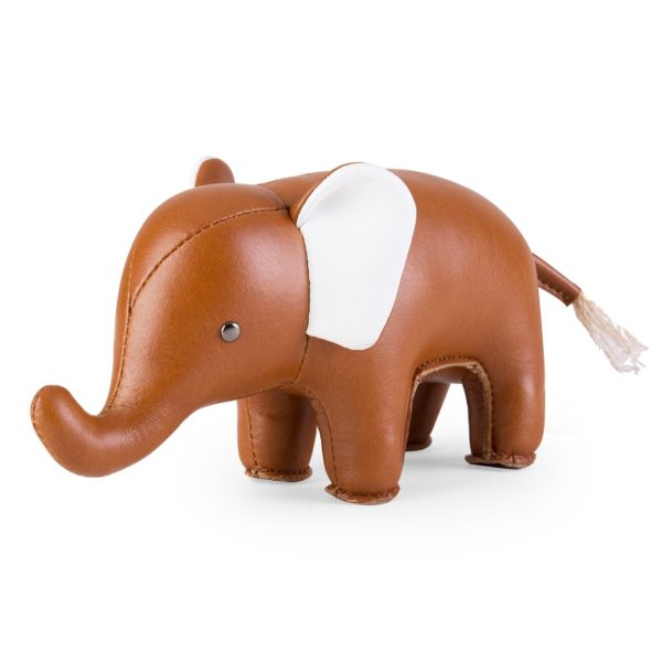 zuny-classic-elephant-paperweight-tan