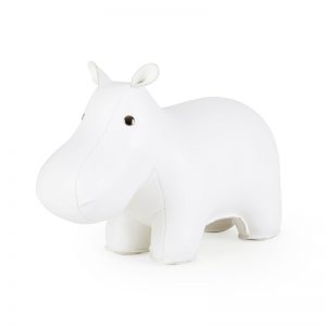 zuny-classic-hippo-bookend-white