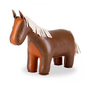zuny-classic-horse-bookend-brown