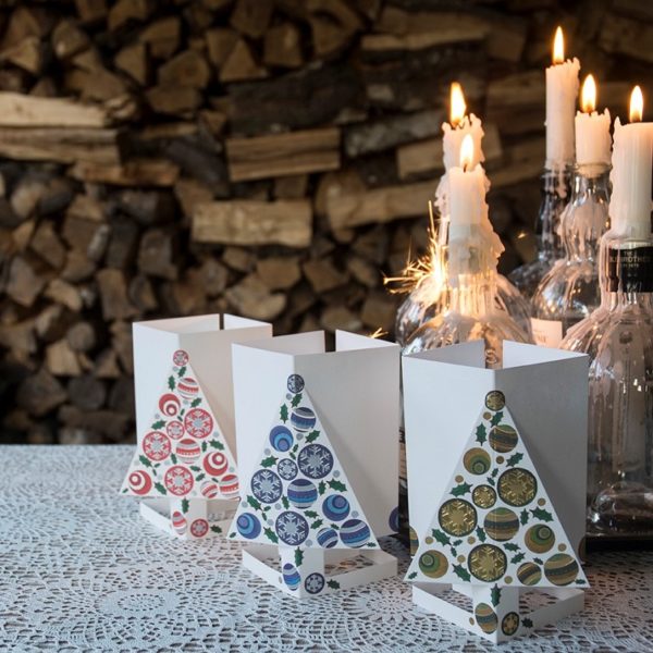 CARDLE Candle Holder Greeting Card - Christmas Tree Blue - Image 4