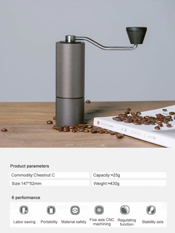 Timemore C2 Black Manual Coffee Grinder - Image 3