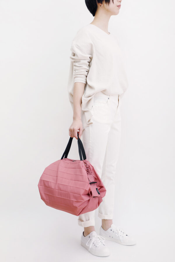 Shupatto compact foldable shopping bag size M - Peach (Momo) - Image 3