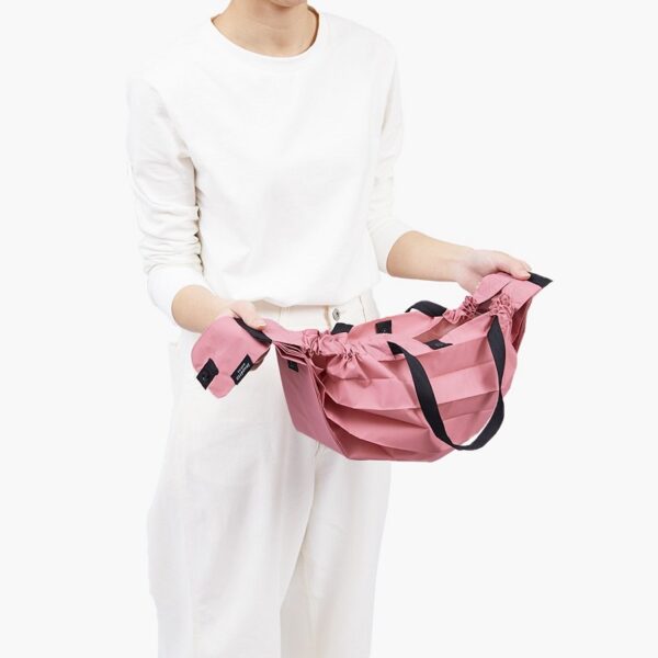 Shupatto compact foldable shopping bag size M - Peach (Momo) - Image 6