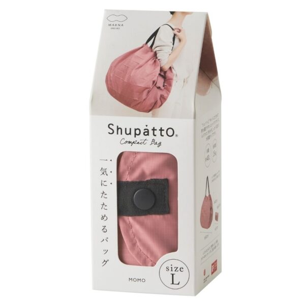 Shupatto compact foldable shopping bag size L - Peach (Momo) - Image 9