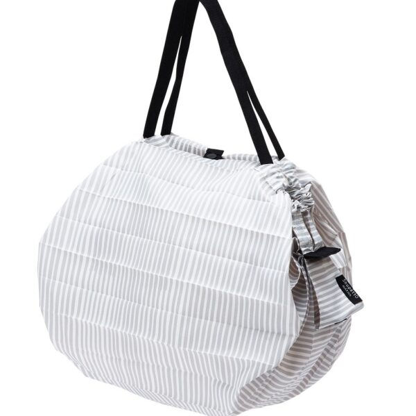 Shupatto compact foldable shopping bag size M - Stripes (Sen) - Image 2