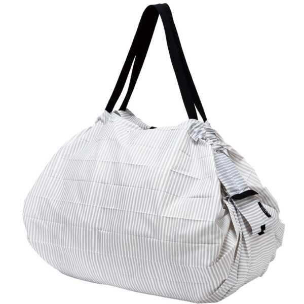 Shupatto compact foldable shopping bag size L - Stripes (Sen) - Image 2