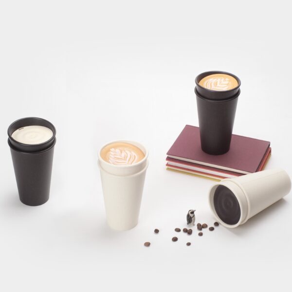 ''Take Out'' Sustainable Coffee Mug-Dark Brown 350ml - Image 3