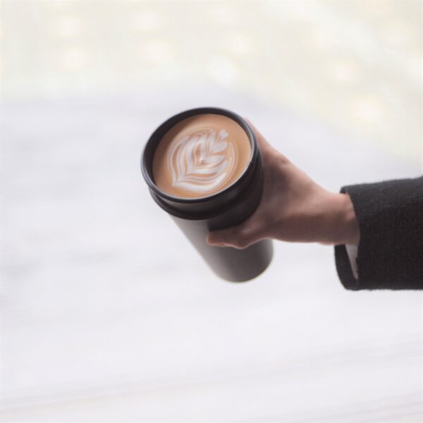 ''Take Out'' Sustainable Coffee Mug-Dark Brown 350ml - Image 2