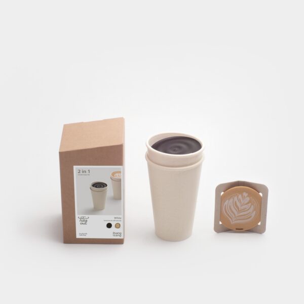 ''Take Out'' Sustainable Coffee Mug-Dark Brown 350ml - Image 4
