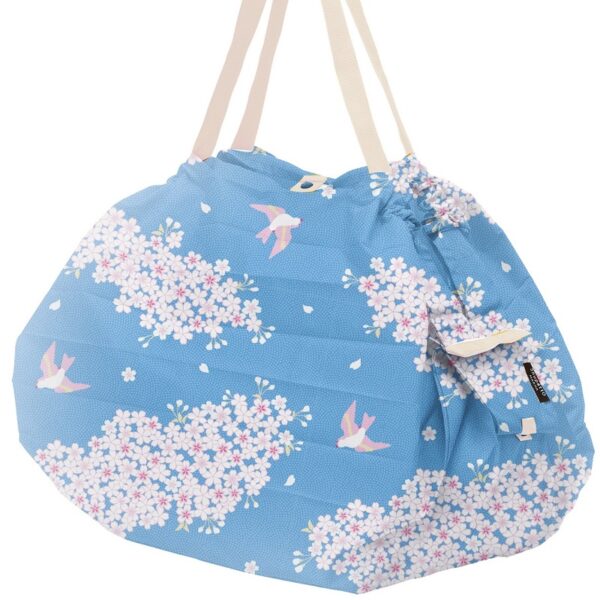 Shupatto compact foldable shopping bag L - Hana Ni Tori - Image 2