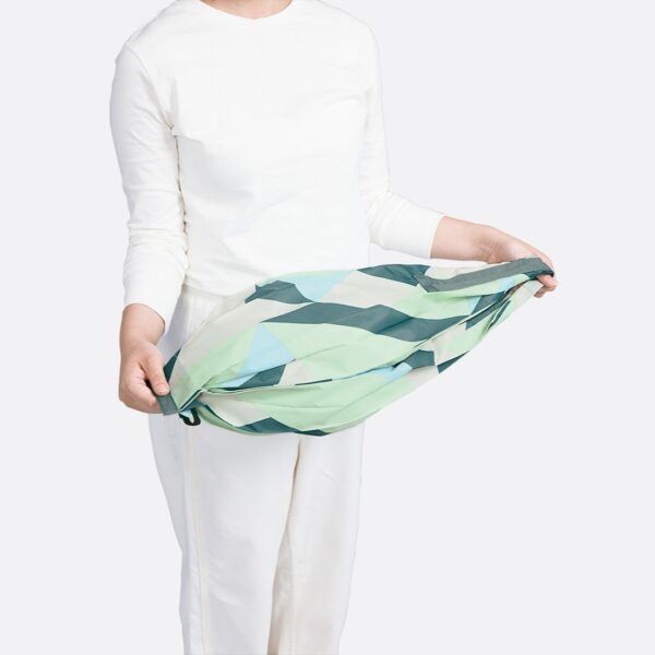 Shupatto compact foldable shopping bag DROP M - Sea Glass - Image 3