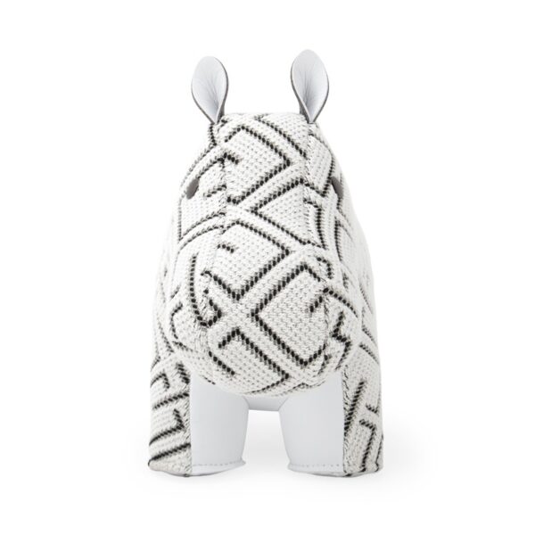 Hippo Kvadrat Grid white bookend - Image 3